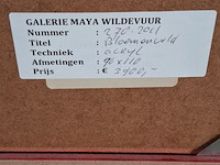 Acryl schilderij, maya wildevuur, bloemenveld, 1998 - afbeelding 7 van  7