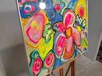 Acryl schilderij, maya wildevuur, boeket, 1995 - afbeelding 4 van  8