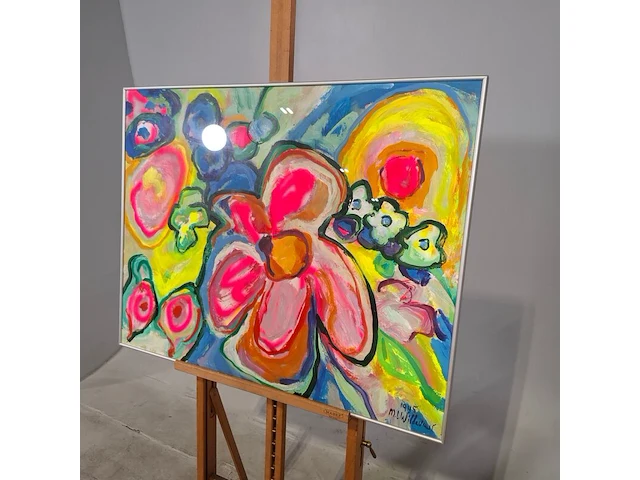 Acryl schilderij, maya wildevuur, boeket, 1995 - afbeelding 5 van  8