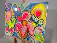 Acryl schilderij, maya wildevuur, boeket, 1995 - afbeelding 5 van  8
