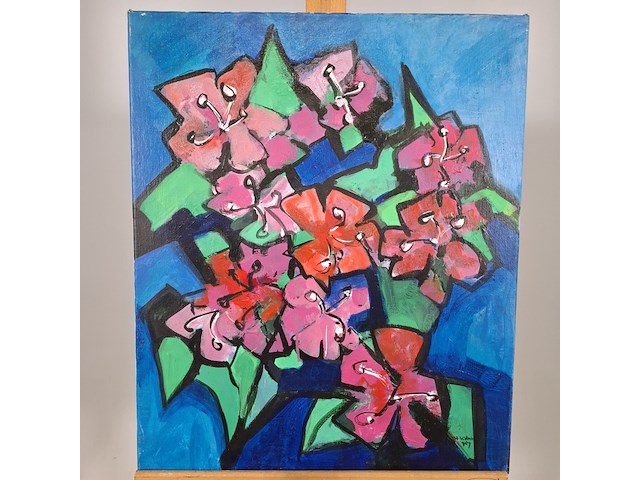 Acryl schilderij, maya wildevuur, boeket - afbeelding 3 van  6