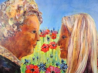 Acryl schilderij, maya wildevuur, broer en zus, 2007 - afbeelding 1 van  6