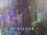Acryl schilderij, maya wildevuur, broer en zus, 2007 - afbeelding 4 van  6