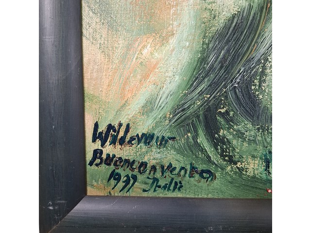Acryl schilderij, maya wildevuur, bueno convento, 1997 - afbeelding 6 van  9