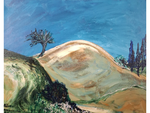 Acryl schilderij, maya wildevuur, bueno convento, 1997 - afbeelding 1 van  9