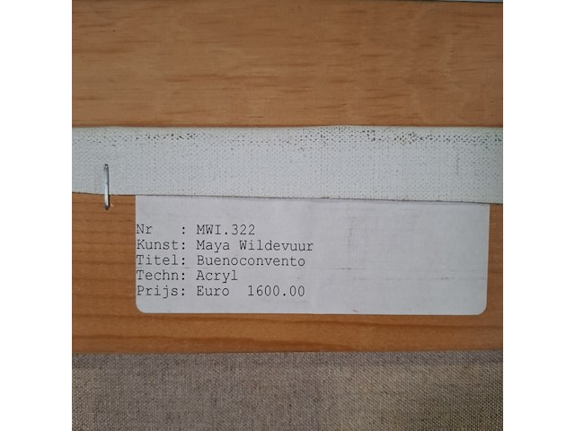 Acryl schilderij, maya wildevuur, bueno convento, 1997 - afbeelding 8 van  9