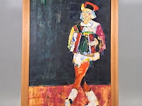 Acryl schilderij, maya wildevuur, clown met harmonica - afbeelding 2 van  9
