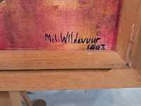 Acryl schilderij, maya wildevuur, clown met harmonica - afbeelding 3 van  9