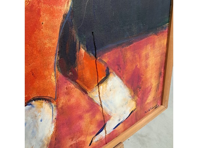 Acryl schilderij, maya wildevuur, clown met harmonica - afbeelding 4 van  9