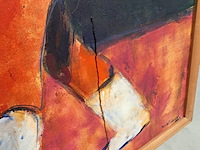 Acryl schilderij, maya wildevuur, clown met harmonica - afbeelding 4 van  9