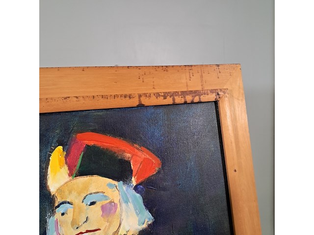 Acryl schilderij, maya wildevuur, clown met harmonica - afbeelding 7 van  9