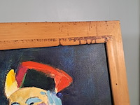 Acryl schilderij, maya wildevuur, clown met harmonica - afbeelding 7 van  9