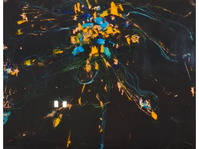 Acryl schilderij, maya wildevuur, compositie, 1988 - afbeelding 1 van  8