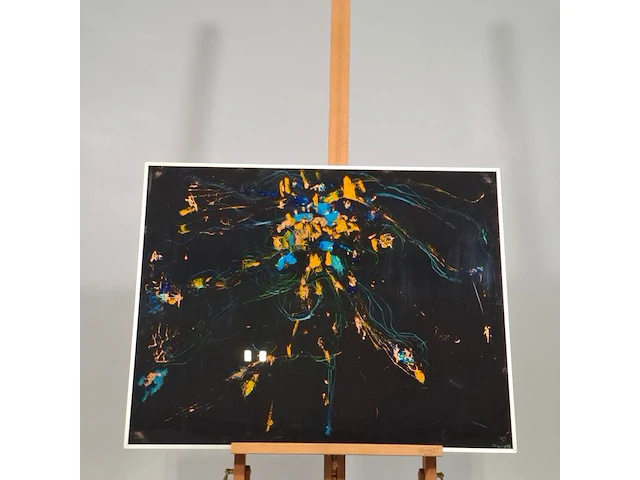 Acryl schilderij, maya wildevuur, compositie, 1988 - afbeelding 2 van  8