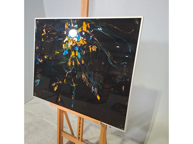 Acryl schilderij, maya wildevuur, compositie, 1988 - afbeelding 4 van  8