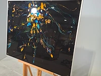 Acryl schilderij, maya wildevuur, compositie, 1988 - afbeelding 4 van  8
