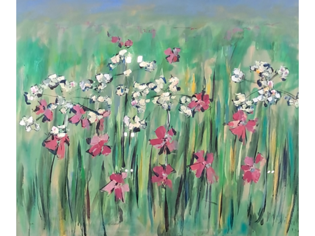 Acryl schilderij, maya wildevuur, compositie - afbeelding 1 van  9