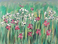 Acryl schilderij, maya wildevuur, compositie - afbeelding 1 van  9