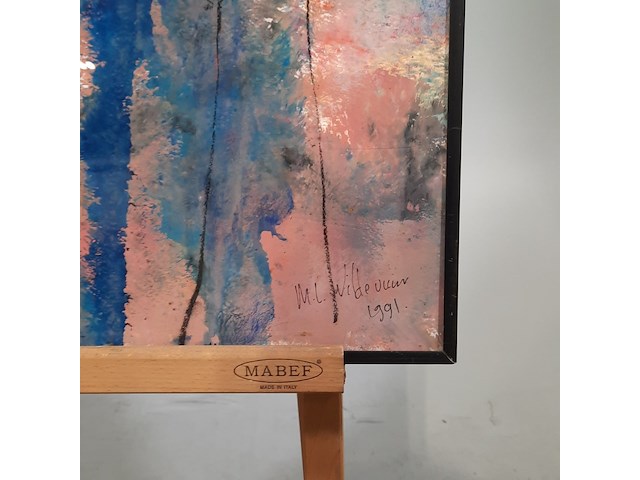 Acryl schilderij, maya wildevuur, dame, 1991 - afbeelding 7 van  9