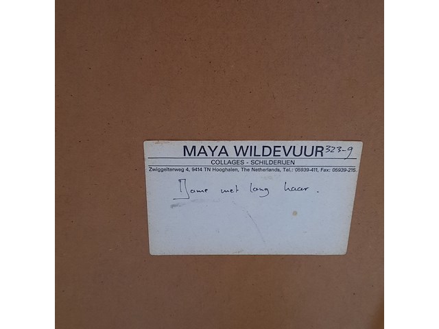 Acryl schilderij, maya wildevuur, dame, 1991 - afbeelding 8 van  9
