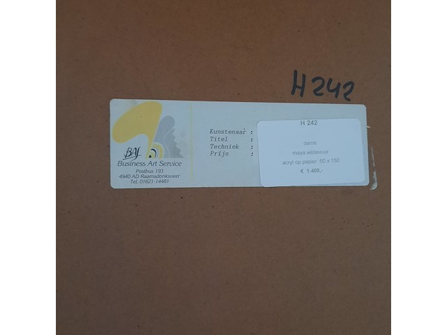 Acryl schilderij, maya wildevuur, dame, 1991 - afbeelding 9 van  9