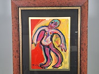 Acryl schilderij, maya wildevuur, dansende vrouw, 1996 - afbeelding 3 van  9