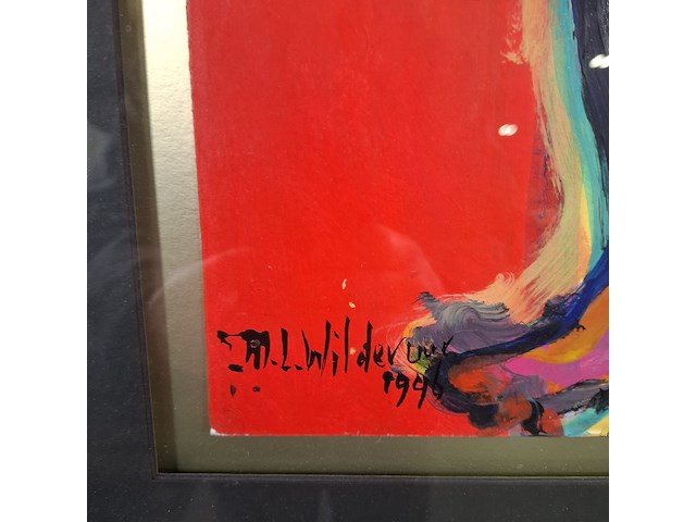 Acryl schilderij, maya wildevuur, dansende vrouw, 1996 - afbeelding 6 van  9