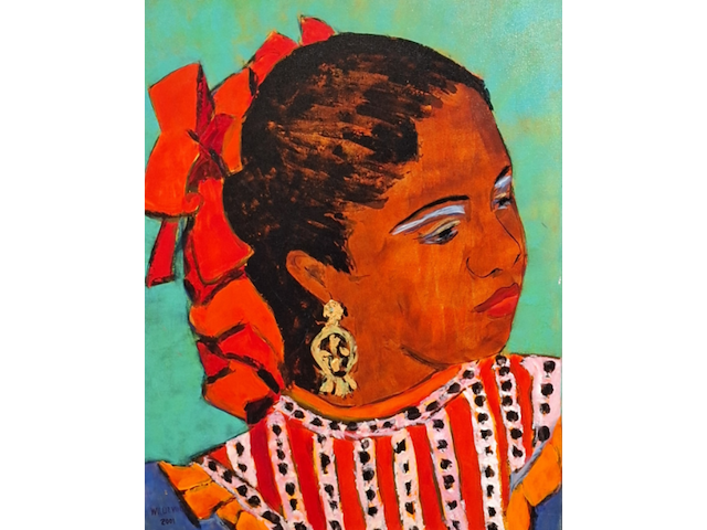 Acryl schilderij, maya wildevuur, dansers mexico, 2001 - afbeelding 1 van  8