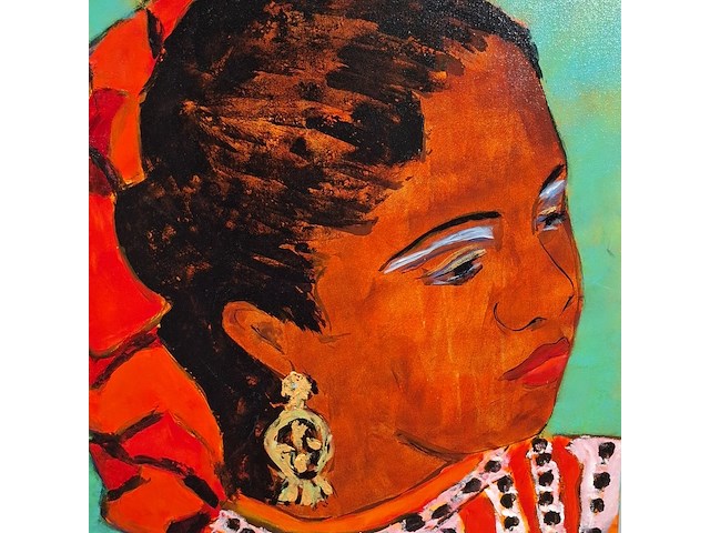 Acryl schilderij, maya wildevuur, dansers mexico, 2001 - afbeelding 6 van  8