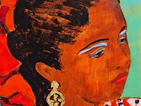 Acryl schilderij, maya wildevuur, dansers mexico, 2001 - afbeelding 6 van  8