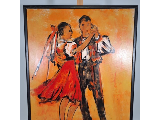 Acryl schilderij, maya wildevuur, danspaar - afbeelding 5 van  11