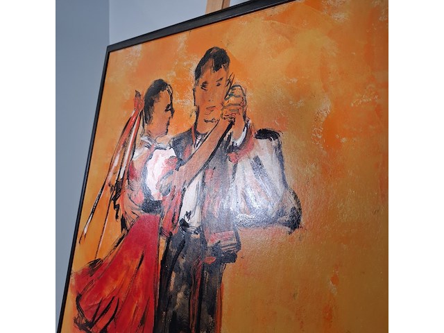 Acryl schilderij, maya wildevuur, danspaar - afbeelding 9 van  11