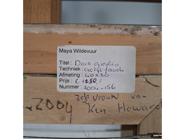 Acryl schilderij, maya wildevuur, dora giglio, 2004 - afbeelding 2 van  11