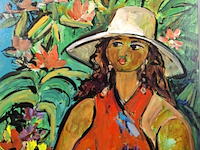 Acryl schilderij, maya wildevuur, dora op giglio, 2004 - afbeelding 1 van  8