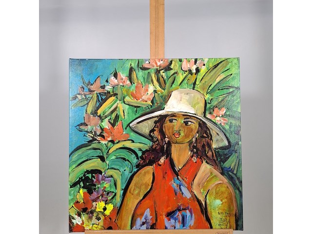 Acryl schilderij, maya wildevuur, dora op giglio, 2004 - afbeelding 2 van  8