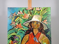 Acryl schilderij, maya wildevuur, dora op giglio, 2004 - afbeelding 2 van  8