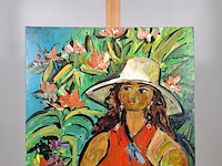 Acryl schilderij, maya wildevuur, dora op giglio, 2004 - afbeelding 3 van  8