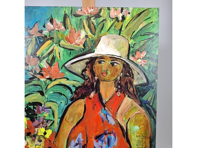 Acryl schilderij, maya wildevuur, dora op giglio, 2004 - afbeelding 4 van  8