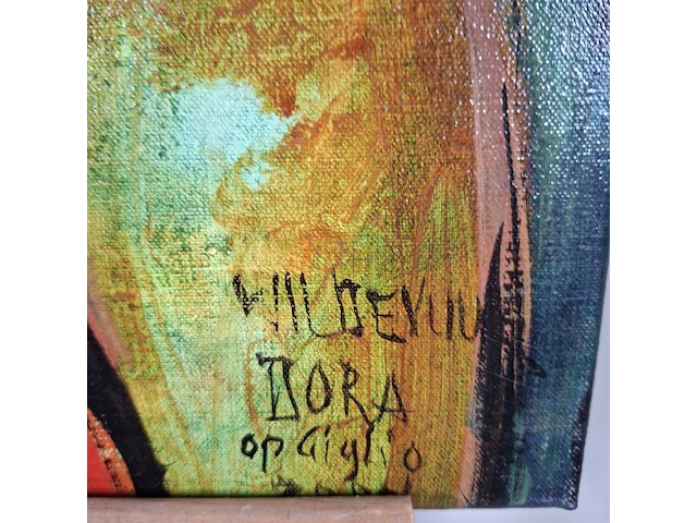 Acryl schilderij, maya wildevuur, dora op giglio, 2004 - afbeelding 5 van  8