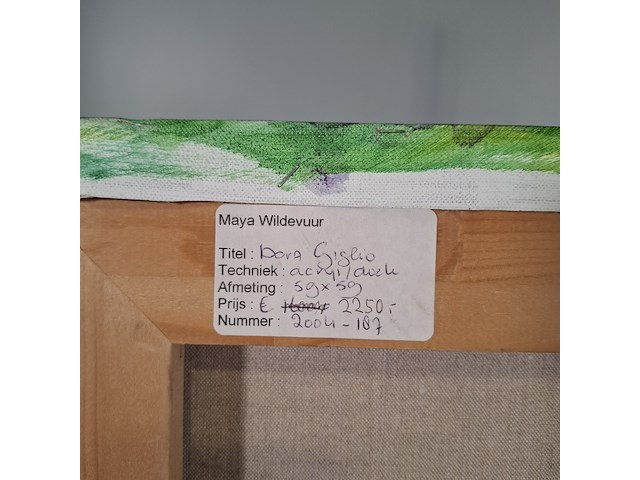 Acryl schilderij, maya wildevuur, dora op giglio, 2004 - afbeelding 7 van  8