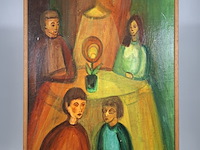 Acryl schilderij, maya wildevuur, familie tafereel - afbeelding 8 van  15