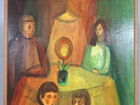 Acryl schilderij, maya wildevuur, familie tafereel - afbeelding 9 van  15