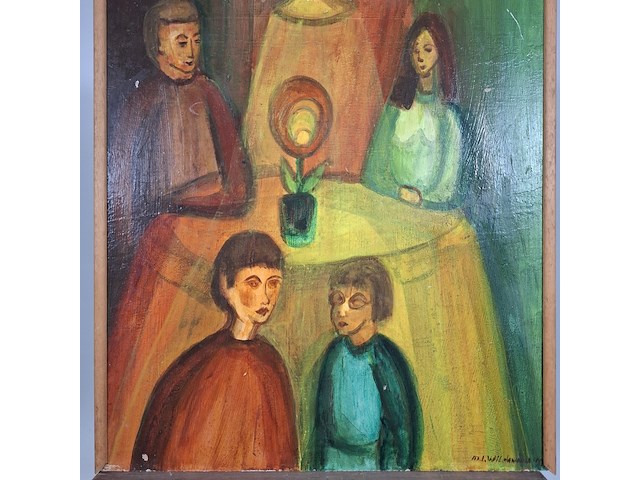 Acryl schilderij, maya wildevuur, familie tafereel - afbeelding 10 van  15