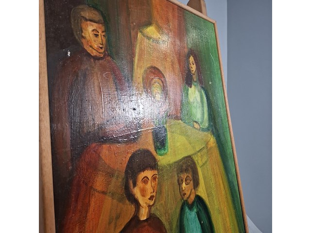 Acryl schilderij, maya wildevuur, familie tafereel - afbeelding 12 van  15
