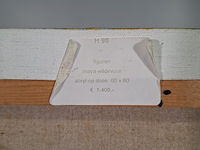 Acryl schilderij, maya wildevuur, figuren, 1992 - afbeelding 5 van  7