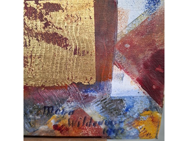 Acryl schilderij, maya wildevuur, figuren, 1992 - afbeelding 6 van  7