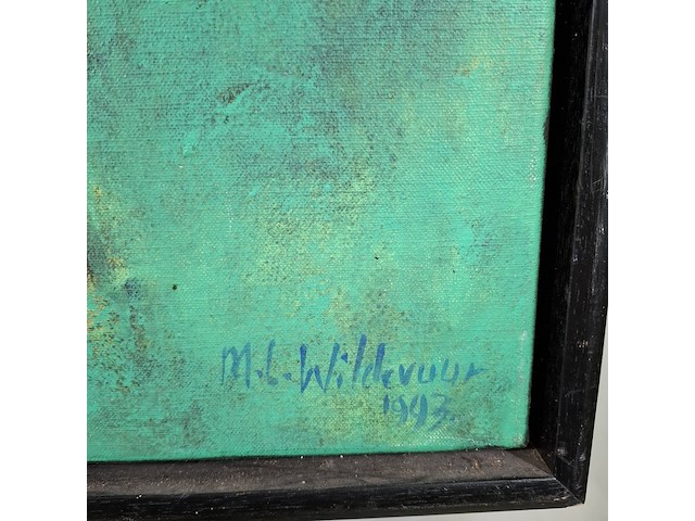 Acryl schilderij, maya wildevuur, folkloredansers, 1993 - afbeelding 5 van  8