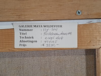 Acryl schilderij, maya wildevuur, folkloredansers, 1993 - afbeelding 8 van  8