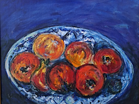 Acryl schilderij, maya wildevuur, fruitschaal - afbeelding 1 van  10