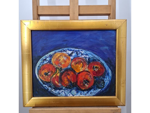 Acryl schilderij, maya wildevuur, fruitschaal - afbeelding 3 van  10